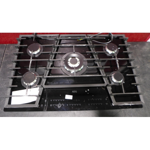 3080 - AEG 5-Burner Gas Hob - model: HVB75450IB, H52xW750xD510 Original RRP £740.83 inc. vat (446-132) * Th... 