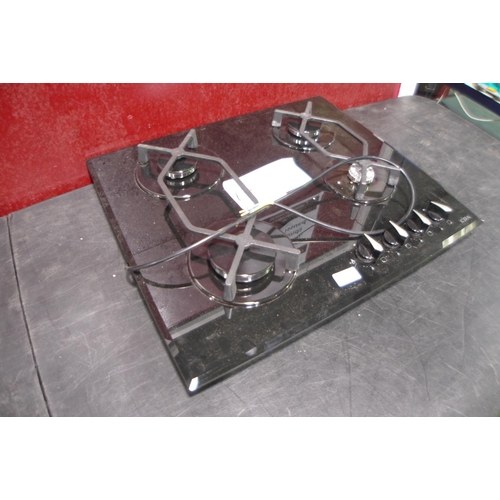 3086 - CDA Gas-on-Glass 4-Burner Hob - (Missing One Burner Top) model: HVG621BL, H44xW595xD515 Original RRP... 