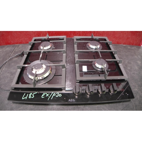 3088 - AEG Gas-on-Glass 4-Burner Hob (Mis-Matched Grids) Model: HK864450NB (446-185) *This lot is subject t... 