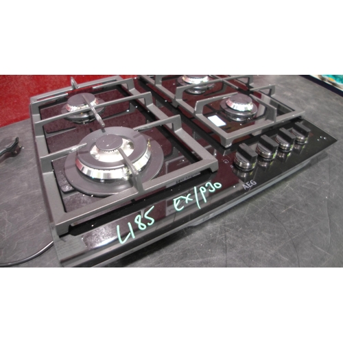 3088 - AEG Gas-on-Glass 4-Burner Hob (Mis-Matched Grids) Model: HK864450NB (446-185) *This lot is subject t... 