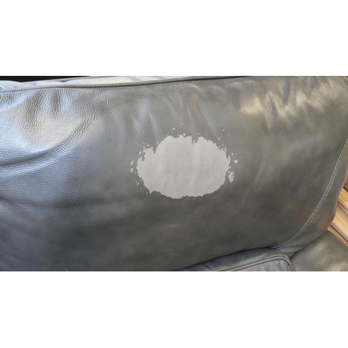 1537 - A Grey leather reclining two seater sofa