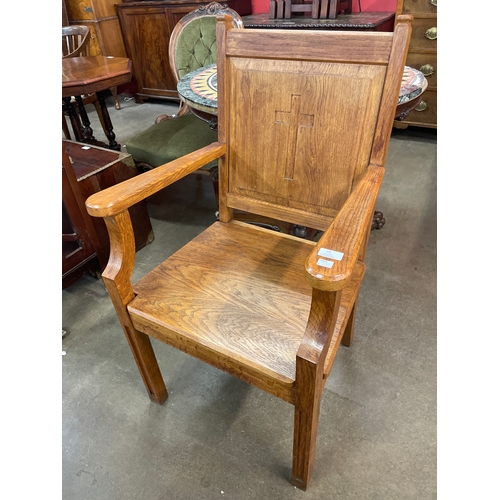 95 - An oak Bishops chair