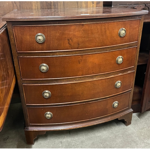 154 - A George III style mahogany bow front chest of drawers