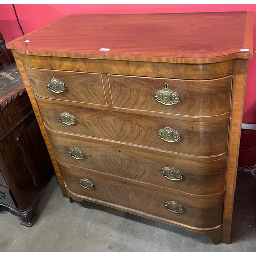 98 - A George III inlaid mahogany breakfront chest of drawers