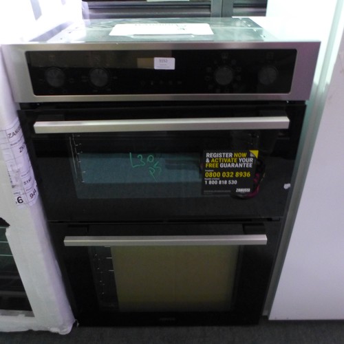 3152 - Zanussi Built-in Double Oven - Model: ZKCNA7XN (Missing Shelves) (446-30) * This lot is subject to v... 