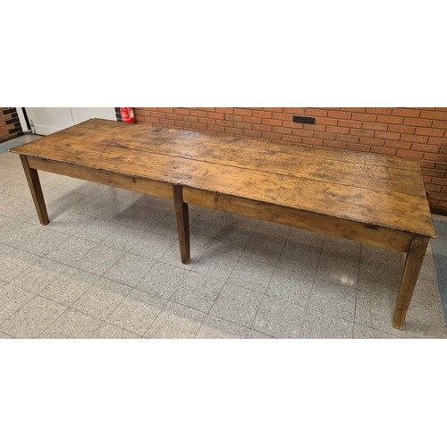 90B - A large 19th Century pine refectory table