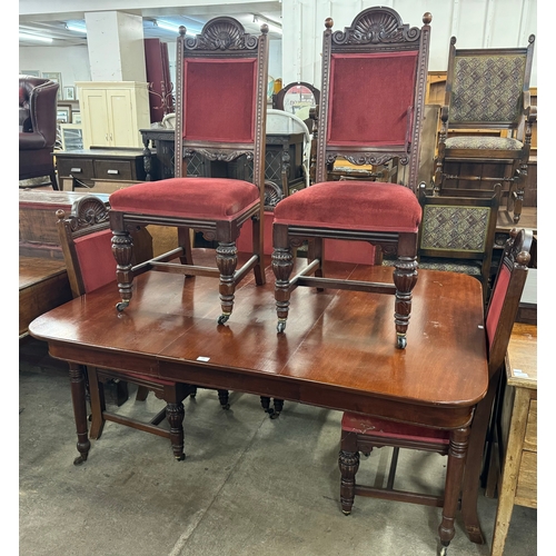 166 - A George IV mahogany dining table and six Victorian dining chairs