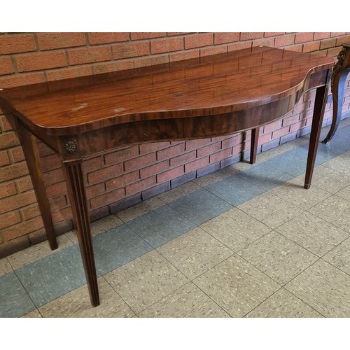 90F - A Hepplewhite Revival mahogany serpentine serving table