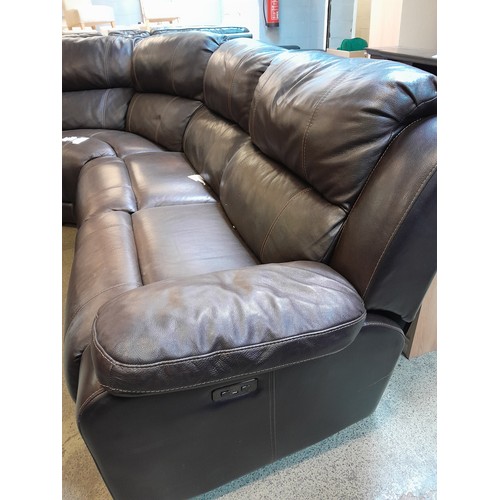 1525 - Dunhill Leather Sofa Brown power Reclining Motion, Original RRP £1833.31 + VAT (4200-36/901) *This l... 