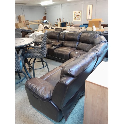 1525 - Dunhill Leather Sofa Brown power Reclining Motion, Original RRP £1833.31 + VAT (4200-36/901) *This l... 