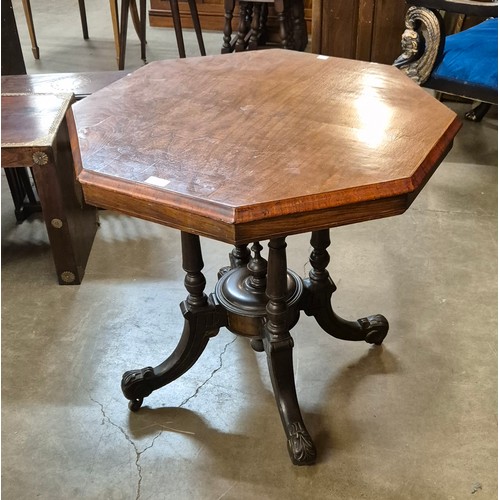 102 - An Edward VII mahogany octagonal occasional table