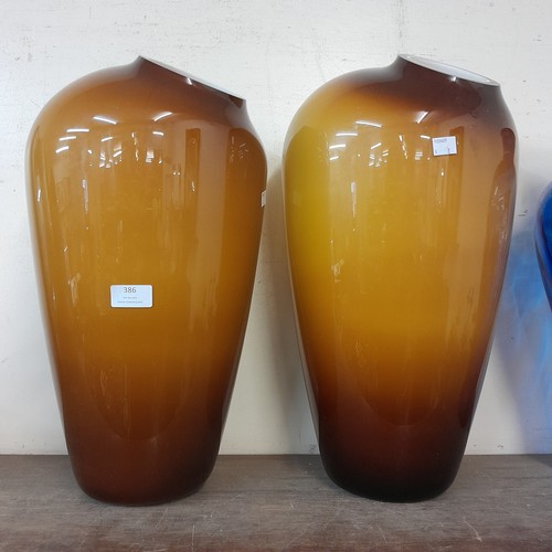 386 - A pair of large Michael Boehm Schott Zwiesel Tami glass vases