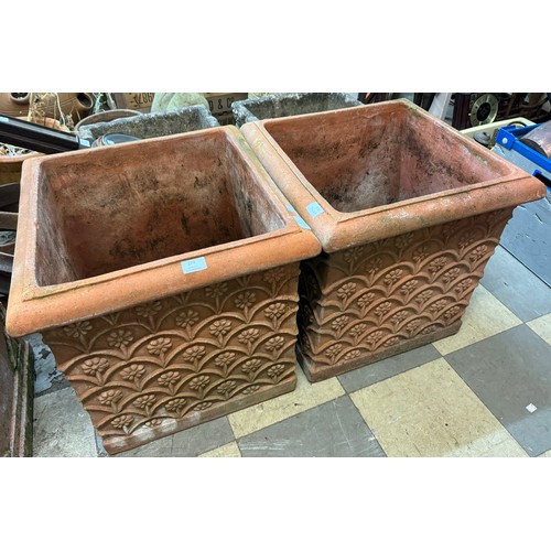 277 - A pair of large Victorian style terracotta garden planters