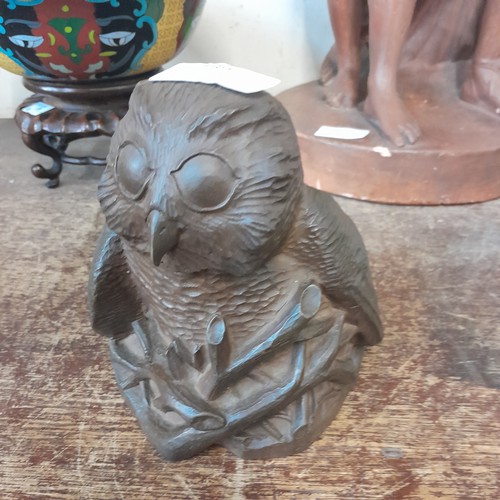 389 - A Richard Fisher bronzed figure of an owl