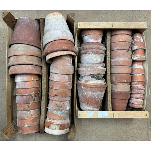 310 - Assorted terracotta plant pots