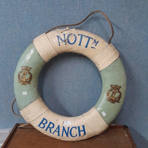 385 - A Nottingham Branch life buoy