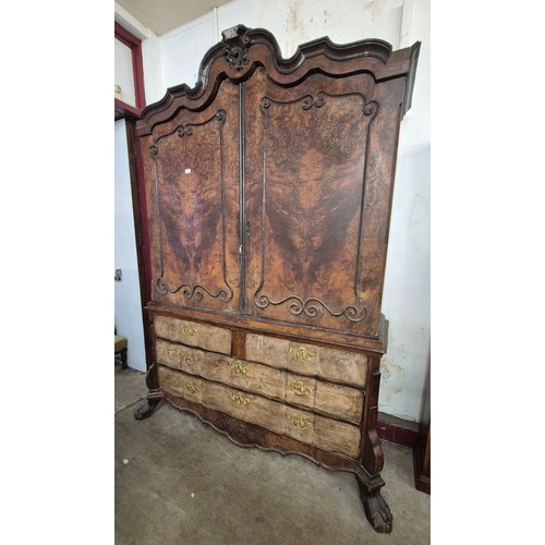 124 - An 18th Century Dutch mahogany side cabinet