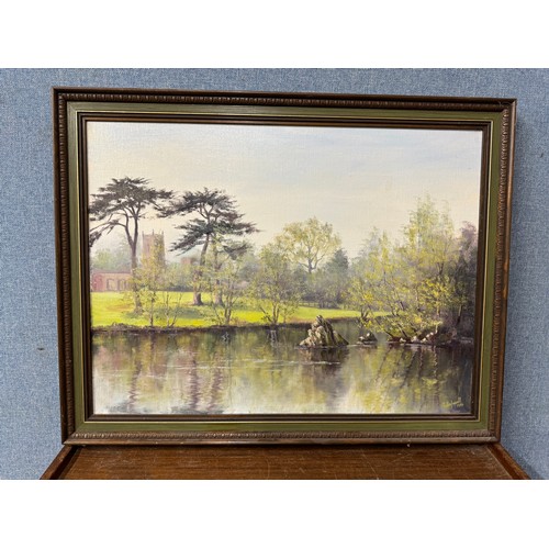 321 - Maureen Capewell, two landscapes, oil on canvas, framed