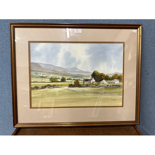 335 - R. Witchard, countryside landscape, watercolour, framed