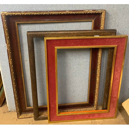 382 - Three large antique picture frames