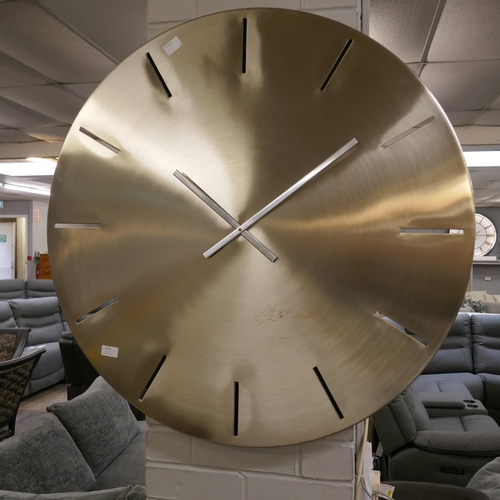 1302 - A polished steel minimalist wall clock