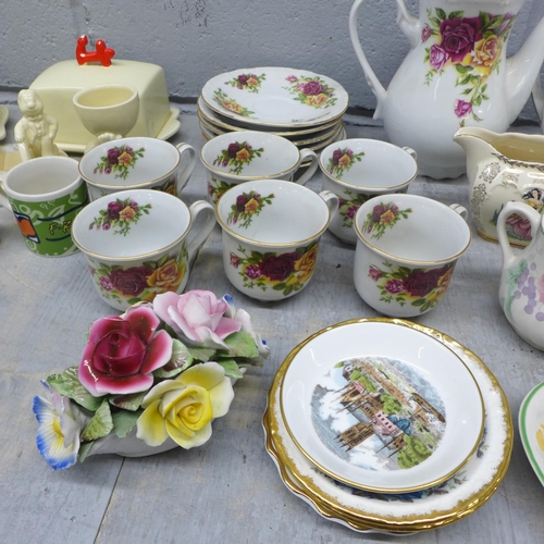 1052 - A collection of china including Lurpak toast rack, egg cups and butter dish, a Thun Czech floral tea... 