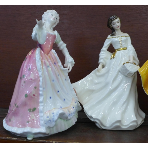 605 - Four Royal Doulton figures, Kirsty, Jessica, Caroline and Spring Morning