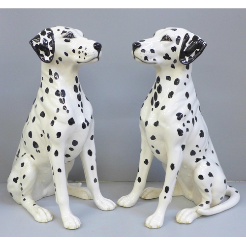 608 - A pair of Royal Doulton dalmatian fireside dogs