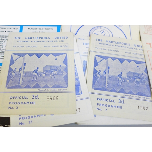 629 - Football memorabilia - Hartlepool United home and away programmes, 1950's onwards (33)