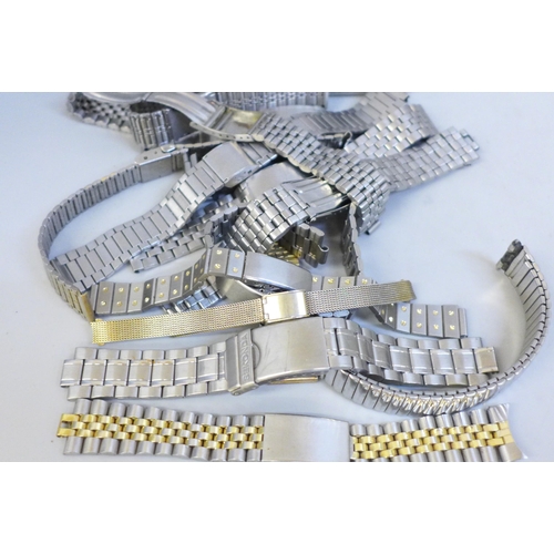 631 - Stainless steel watch straps including Seiko, used