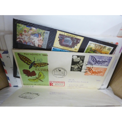 679 - A box of stamps, covers, etc.