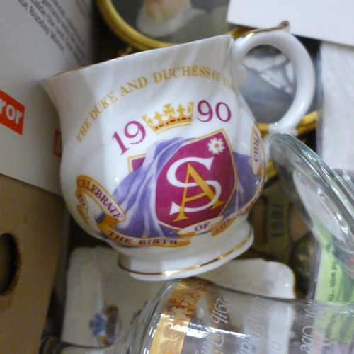 691 - A box of royalty ephemera and handkerchiefs