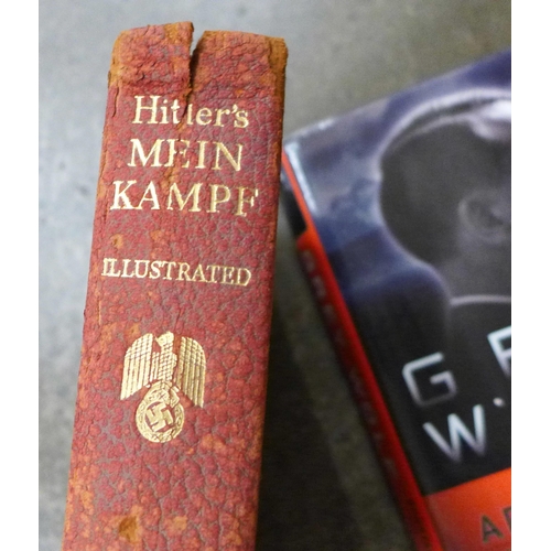 694 - Hutchinson's Illustrated Edition, Mein Kampf by Adolf Hitler, three other Hitler related books, Robe... 