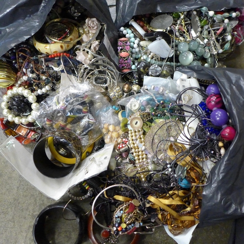 695 - Three bags of costume jewellery, 15kg