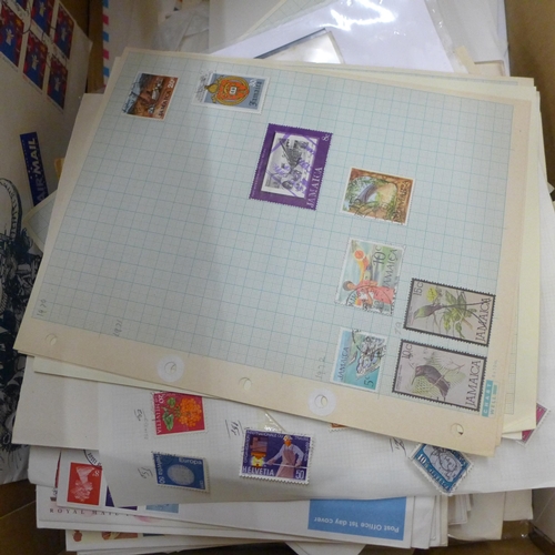 698 - A box of stamps, covers, etc - loose and in albums