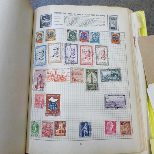 707 - Four albums of stamps, a Stanley Gibbons guide and other loose stamps and envelopes