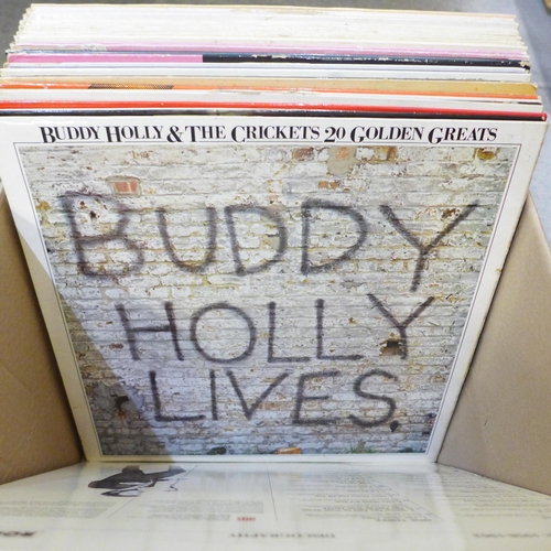 717 - A box of Rock n Roll LP records, Little Richard, Eddie Cochran, Everly Brothers, Buddy Holly, Elvis ... 