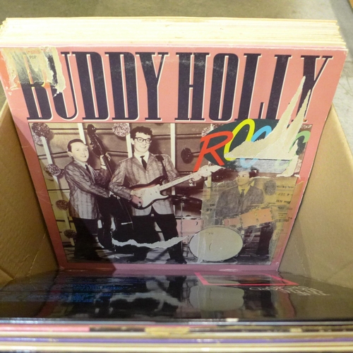 717 - A box of Rock n Roll LP records, Little Richard, Eddie Cochran, Everly Brothers, Buddy Holly, Elvis ... 