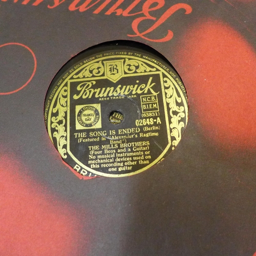 719 - A collection of twenty-three 78rpm records by the 'Mills Brothers' on the Brunswick label