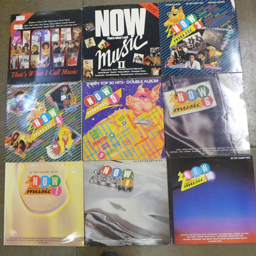 722 - Nineteen  'Now That's What I Call Music' LP records from No 1 to 23 (9, 20, 21 and 22 missing)