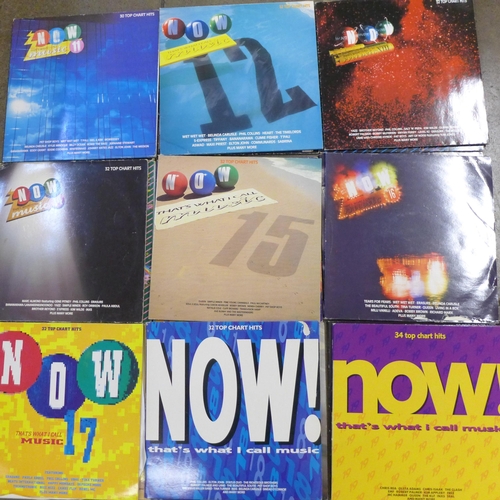 722 - Nineteen  'Now That's What I Call Music' LP records from No 1 to 23 (9, 20, 21 and 22 missing)