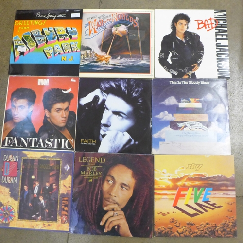 726 - A collection of LP records Sky (9), George Michael, Michael Jackson, Bruce Springsteen, Wham, Wings ... 