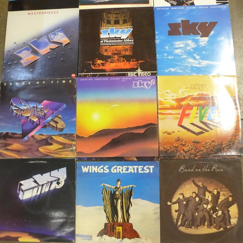 726 - A collection of LP records Sky (9), George Michael, Michael Jackson, Bruce Springsteen, Wham, Wings ... 