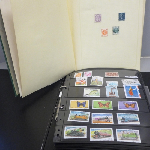 740 - Two albums of stamps; one album of mainly mint GB stamps and the other including early China, Chile,... 