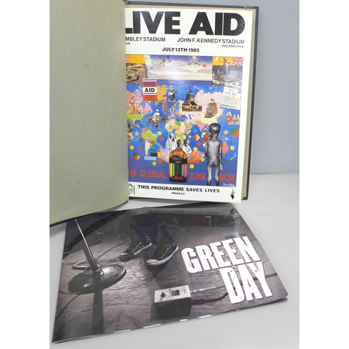 742 - A 1985 Live Aid programme and a Green Day 2004-2005 programme