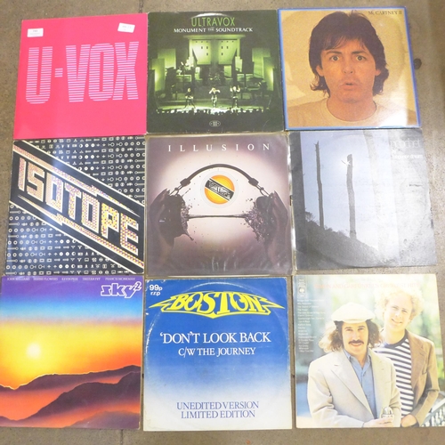 743 - Twelve LP records - Wings, Boston, Tangerine Dream, Isotope, etc.