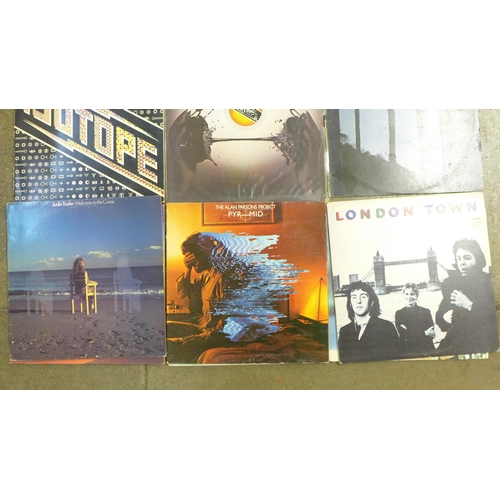 743 - Twelve LP records - Wings, Boston, Tangerine Dream, Isotope, etc.