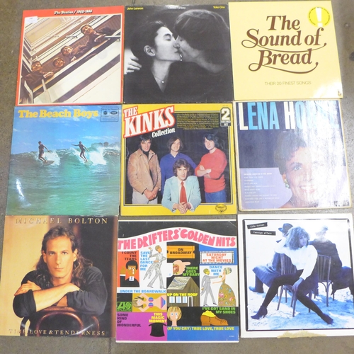 747 - A collection of LP records, 1960s and later, including The Beatles, soul, pop, etc. and 7