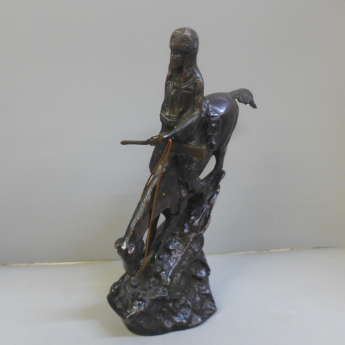 765 - A Frederic Remington bronze, Mountain Man, 28cm