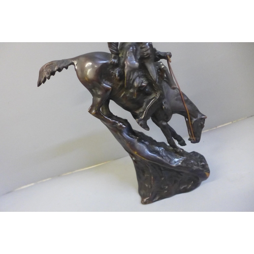 765 - A Frederic Remington bronze, Mountain Man, 28cm